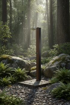 Solardusche ROYAL DELUXE-Rostbraun - 30liter - eckiger Duschkopf